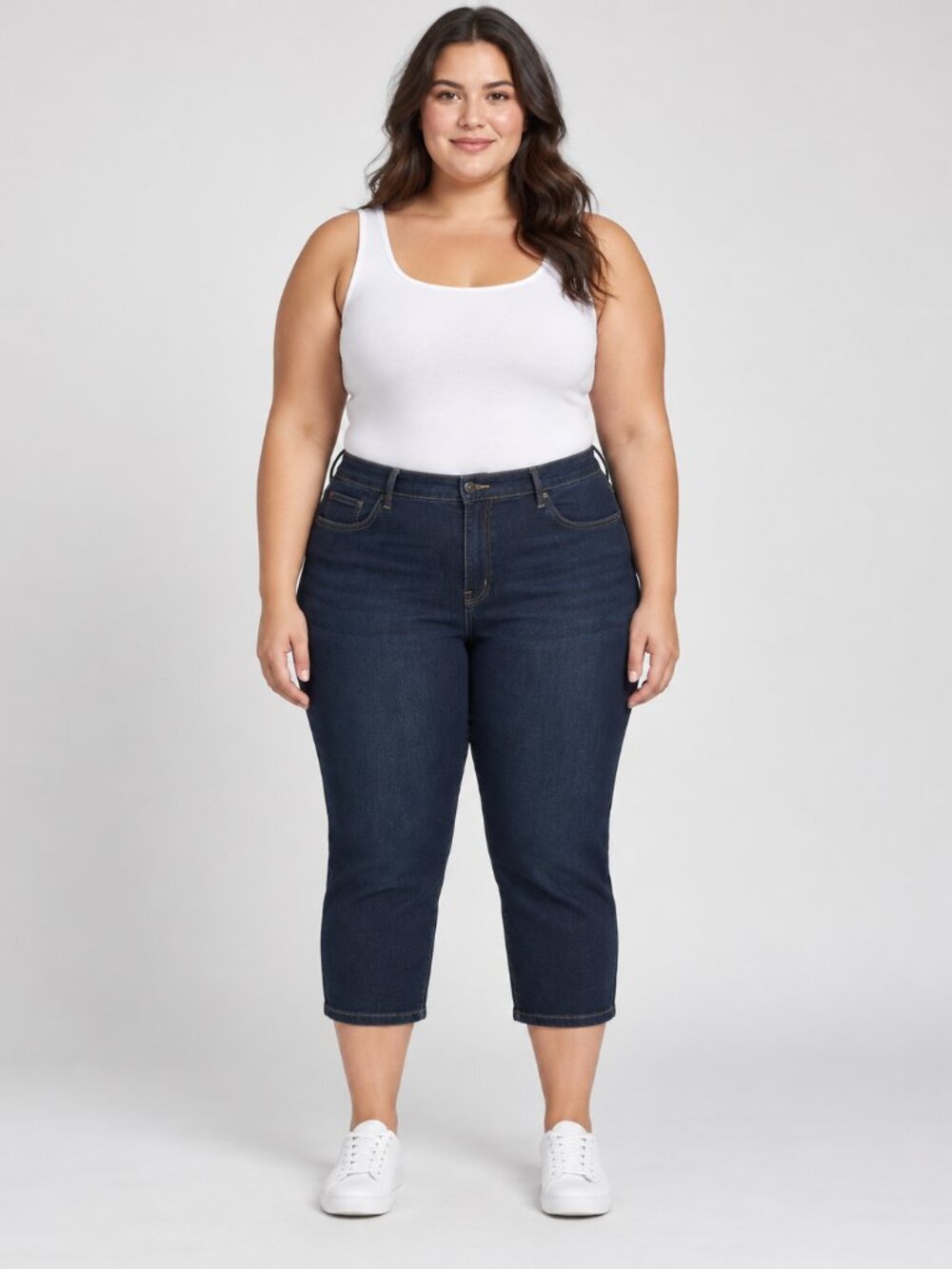 Time and Tru XXXL 22 Dark Wash High Rise Jegging Capri Stretch Denim